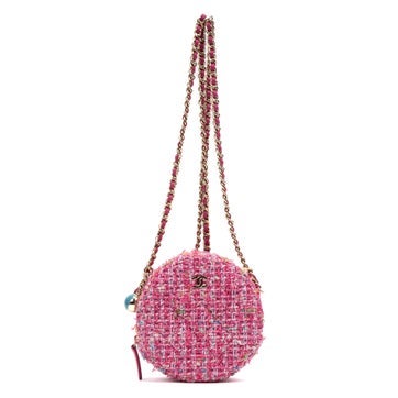 Canvas Round Chain Clutch Crossbody