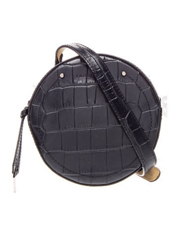 Leather croc embossed circle belt bag