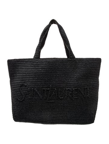 Raffia Logo-Embroidered Raffia Small