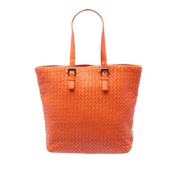 Leather Nappa Intrecciato Belt Strap Tote