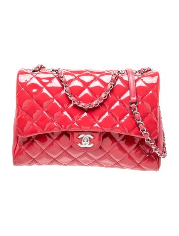 Medium Patent Double Compartment Flap Bag