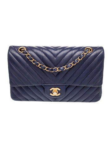 Classic Medium Chevron Double Flap Bag