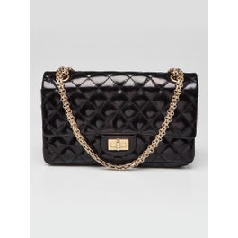 Chanel Black 2.55 Reissue Quilted Patent Leather Accordion Flap Bag