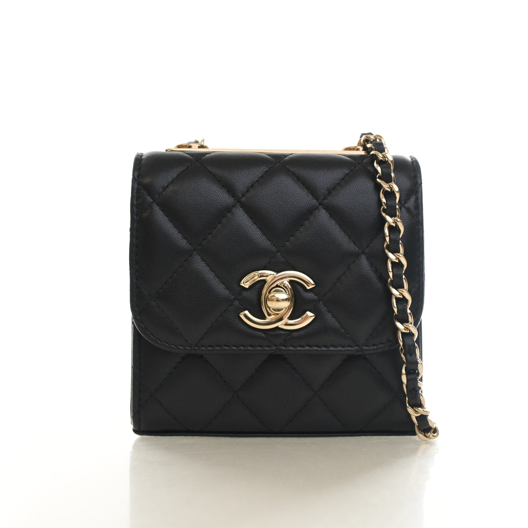 Chanel Mini Lambskin Trendy Clutch With Chain