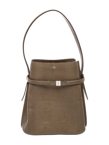 Embossed Leather Belted Bucket