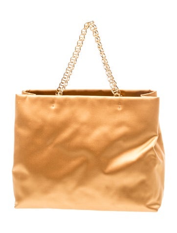 Enameled Metal Triangle Top Handle Bag