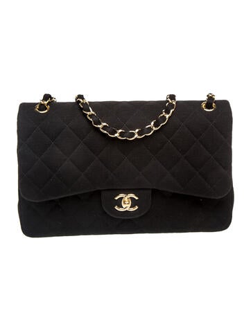 Quilted Jersey Medium Double Flap Bag