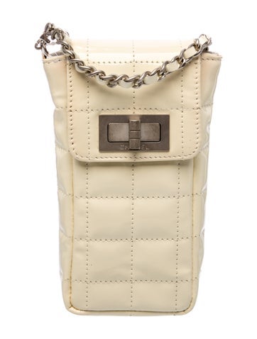 Patent Square Quilt Phone Holder w/ Chain