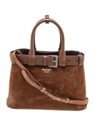 Scamosciato Suede Buckle Bag w/ Belt Small
