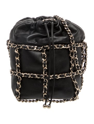 Cage Chain Drawstring CC Bucket Bag