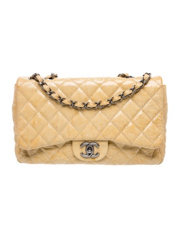 Jumbo Crinkled Patent Single Flap Shoulder Bag