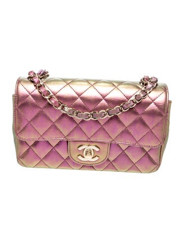 Classic Iridescent Rectangular Mini Flap Bag