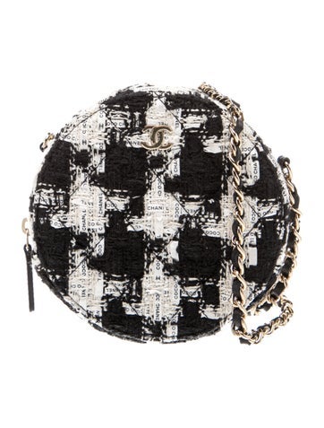 Round Tweed Clutch w/ Chain