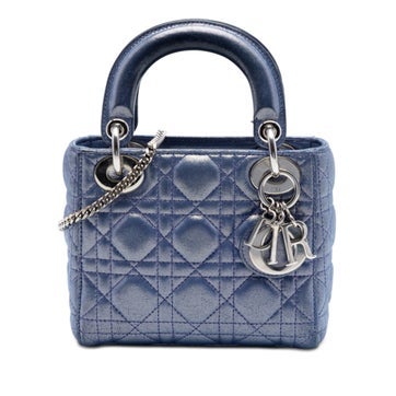 Lambskin Mini Iridescent Lambskin Cannage Lady Dior