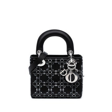 Mini Satin Cannage Crystal Embellished Lady Dior