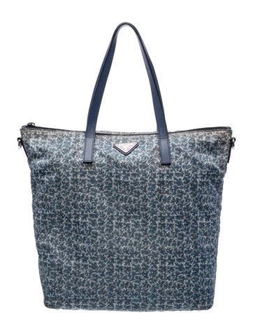 Saffiano Leather Stampato Tote Bag Large