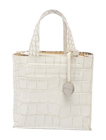 Embossed Leather Top Handle Bag