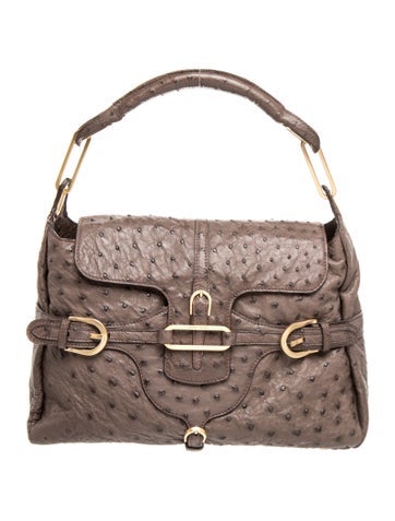 Ostrich Top Handle Bag
