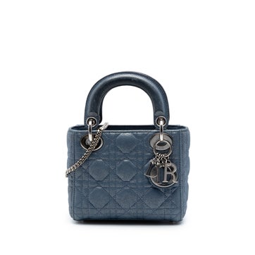 Mini Iridescent Lambskin Cannage Lady Dior