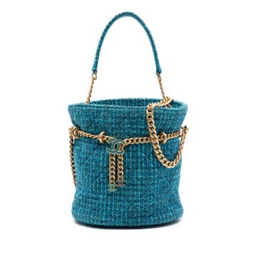 Tweed Pending CC Top Handle Bucket Bag