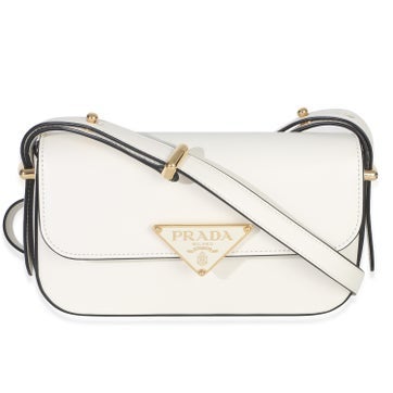 Vitello Leather Triangle Logo Flap Bag Small