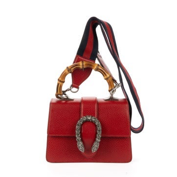 Leather Mini Dionysus with Bamboo Top Handle