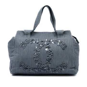 CC Striped Canvas Shopper Tote