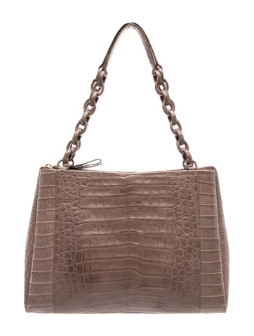 Crocodile Top Handle Bag
