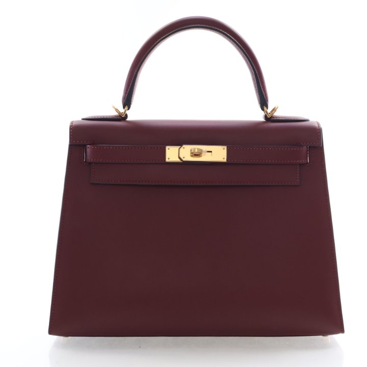 Hermes Rouge H Box Calf Sellier Kelly 28