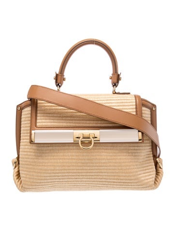 Raffia Top Handle Bag