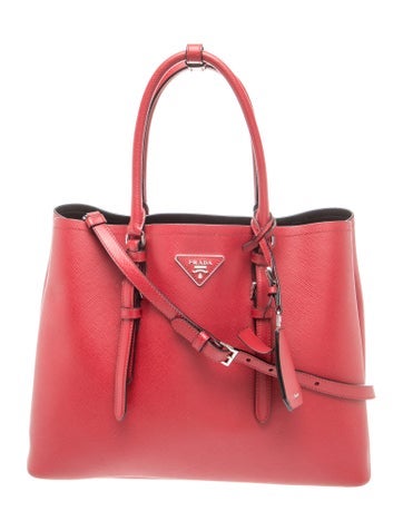Saffiano Leather Double Bag Medium