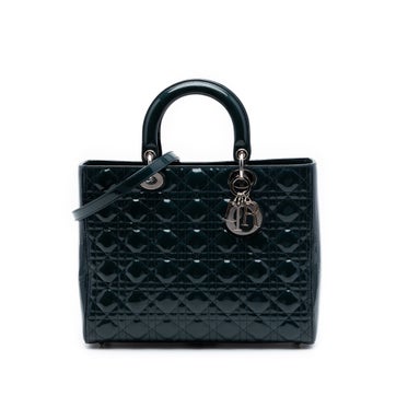 Large Patent Leather Cannage Lady Dior