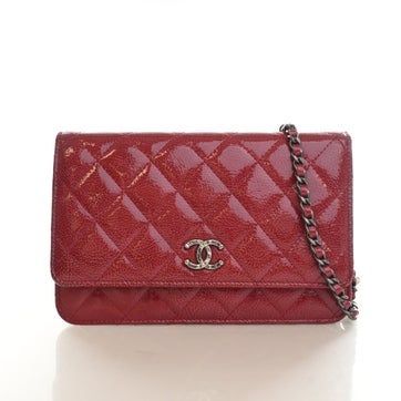 Patent Leather Wallet On Chain