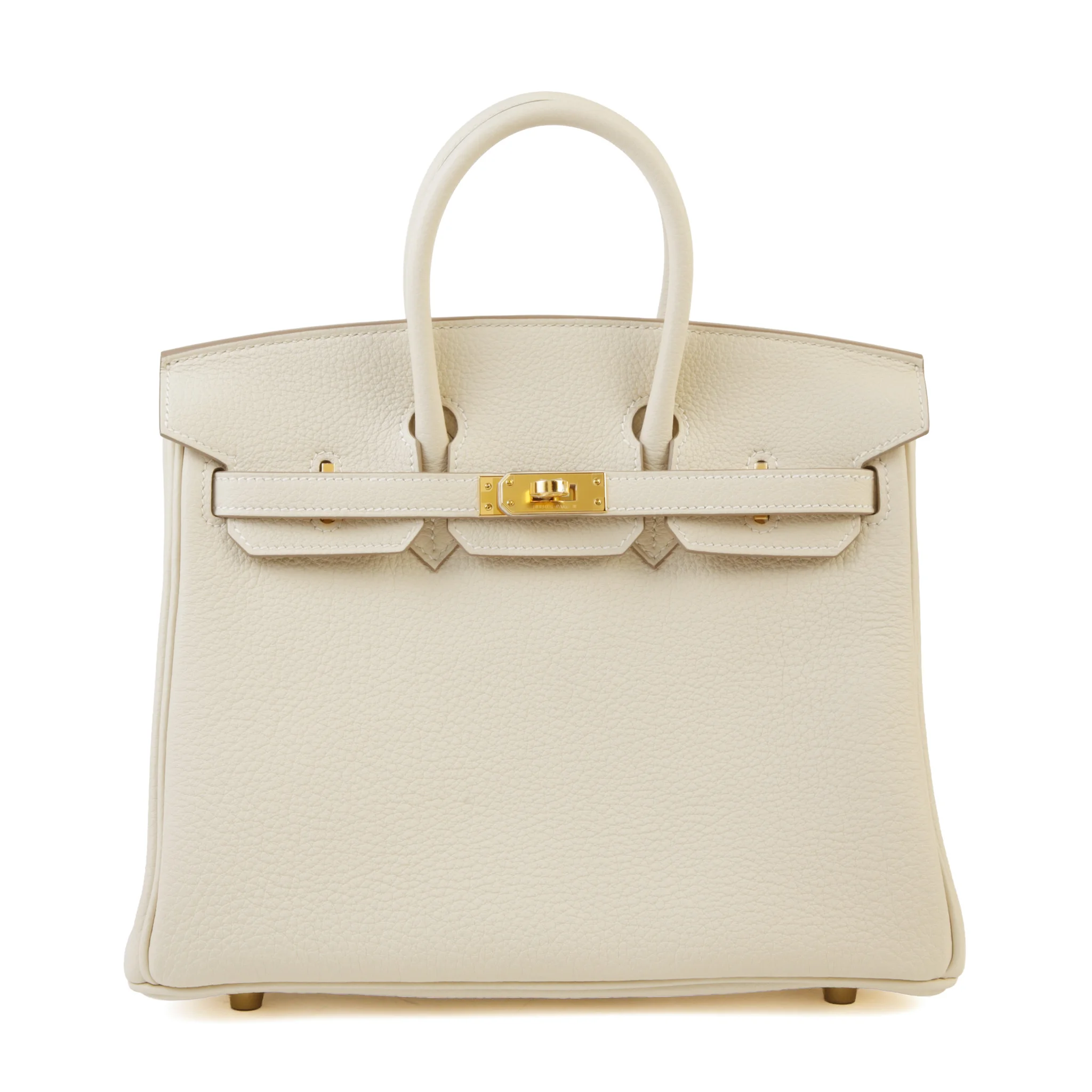 Unused ( Rank NS ) HERMÈS Birkin 25 Craie (10) Togo Gold hardware K (2025)