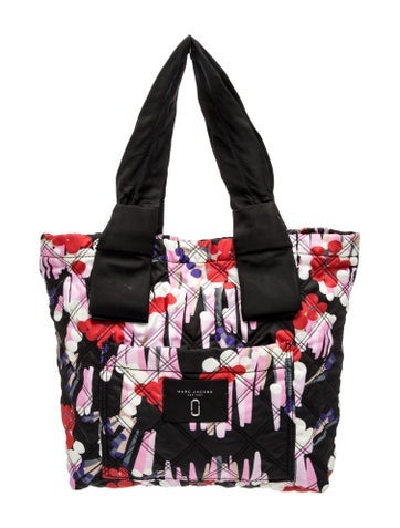 Nylon Geo Spot Printed Knot Tote Large