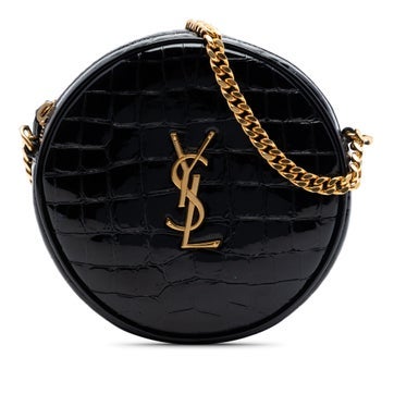 Croc Embossed Patent Round Vinyle Camera Bag