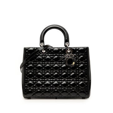 Large Patent Leather Cannage Lady Dior