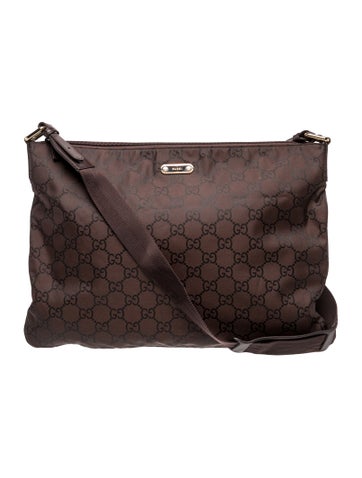 GG Nylon large flat messenger bag