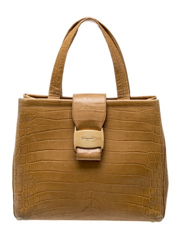 Embossed Leather Top Handle Bag