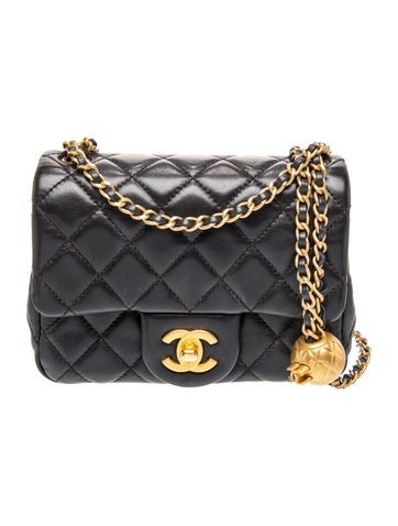 Mini Square Pearl Crush Flap Bag