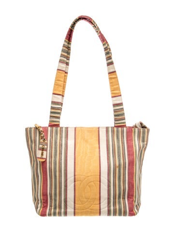 Vintage Striped CC Shopper Tote
