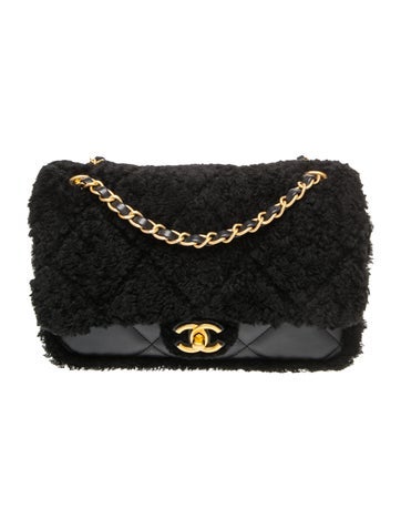 Medium Shearling Flap Bag
