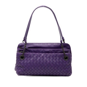 Nappa Leather Intrecciato Triple Zip Shoulder Bag