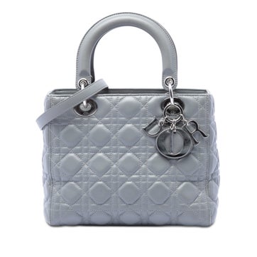 Medium Metallic Lambskin Cannage Lady Dior