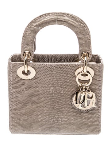 Embossed Leather Lady Dior Mini