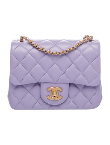 Mini Square Pearl Crush Flap Bag