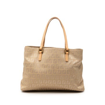 Calf Leather Zucchino Canvas Shopping Tote
