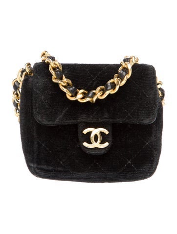 Micro Velvet Flap Bag