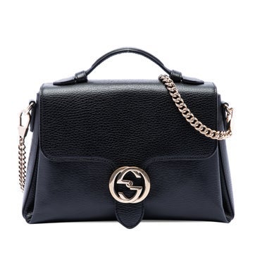 Small Dollar Calf Interlocking G Satchel
