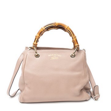 Leather Small Bamboo Shopper Tote